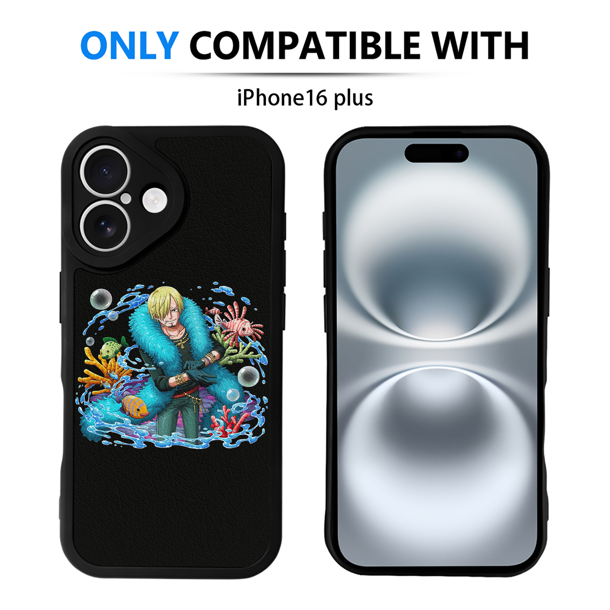 （画像用） ワンピース サンジ ONE PIECE Sanji 【iPhone 16シリーズ対応】シリコンスマホケース（レザー調） 材質：シリコン